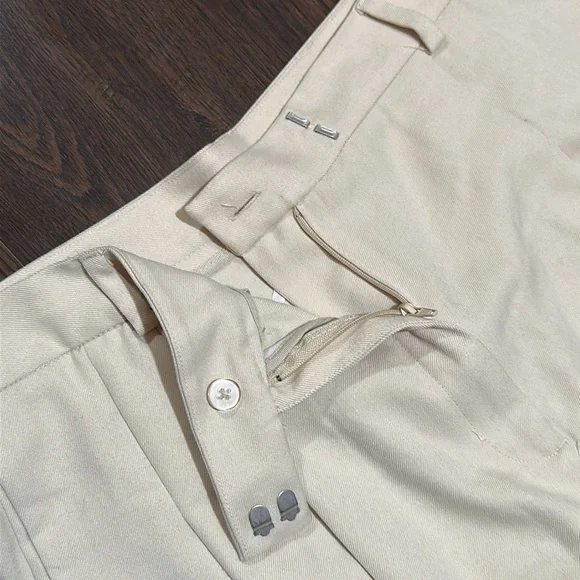 Free People High Rise Pia Dad Pleated Trouser Pants Size 12 Color Cream - Picture 7 of 10